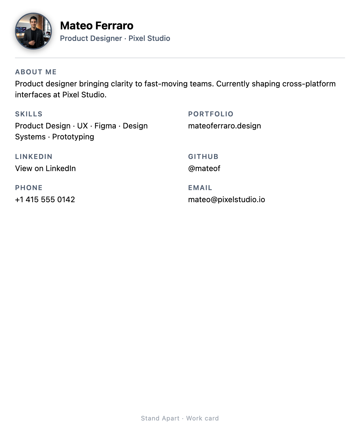 Mateo Ferraro — card back